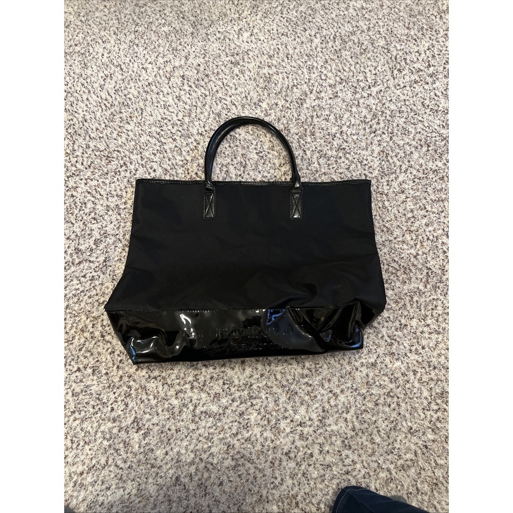 Burberry 2‎ Tone Black Canvas Tote Fragrance Bag One Spot Inside